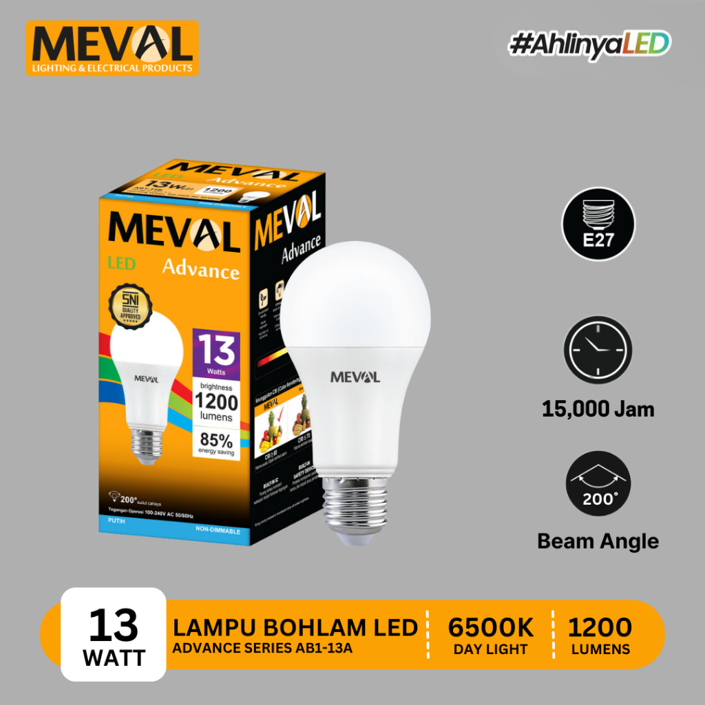 MEVAL Lampu Bohlam LED Bulb Advance 13 Watt AB1-13A