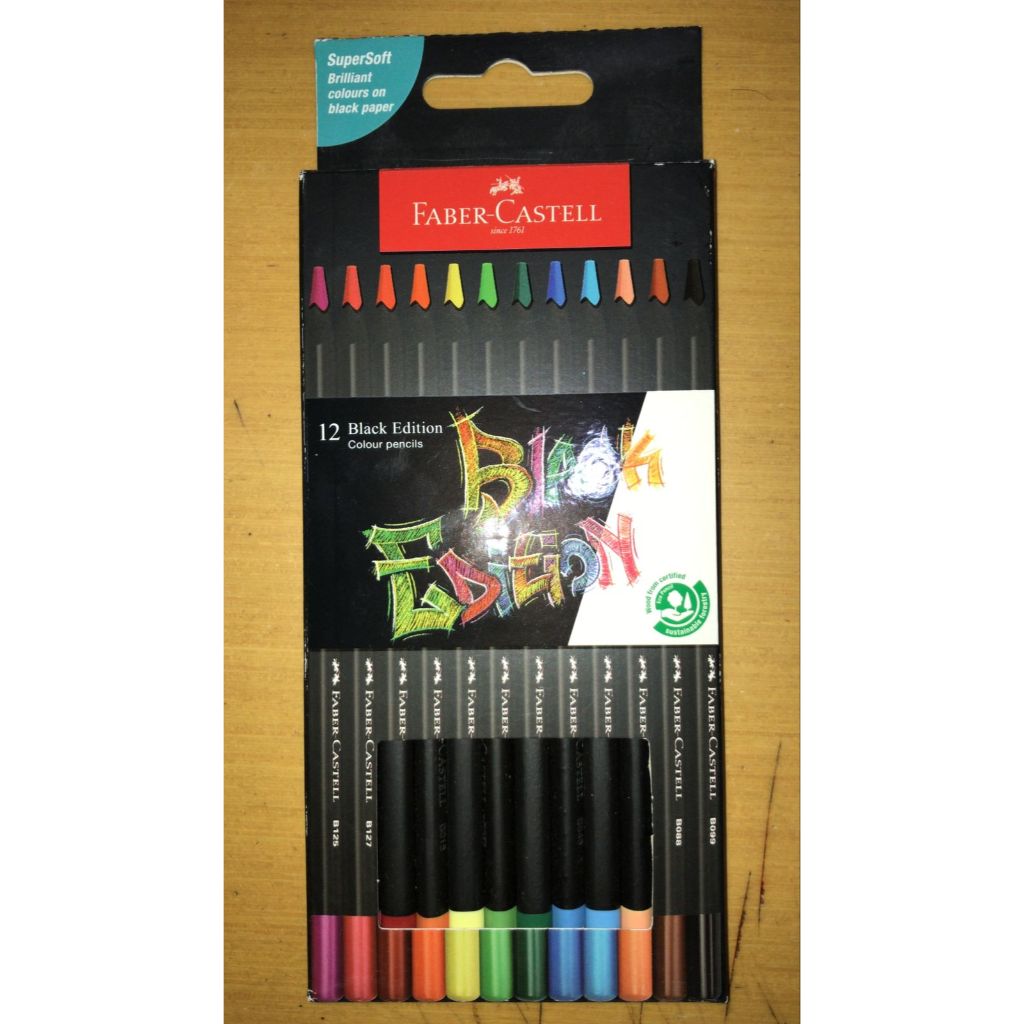 

FABER CASTELL 12 COLOUR PENCILS BLACK EDITION