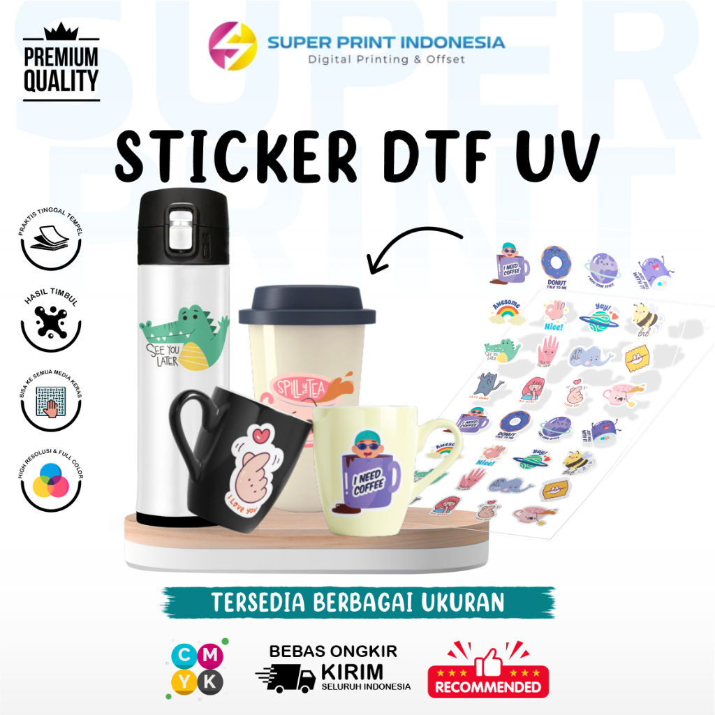

Stiker DTF UV Cutting Stiker Custom Bisa Timbul