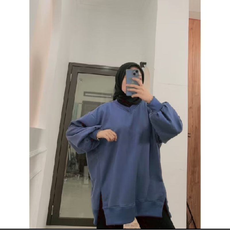 Paket Usaha Sweater Oversize V Basic Sweater Fashion Wanita Terbaru