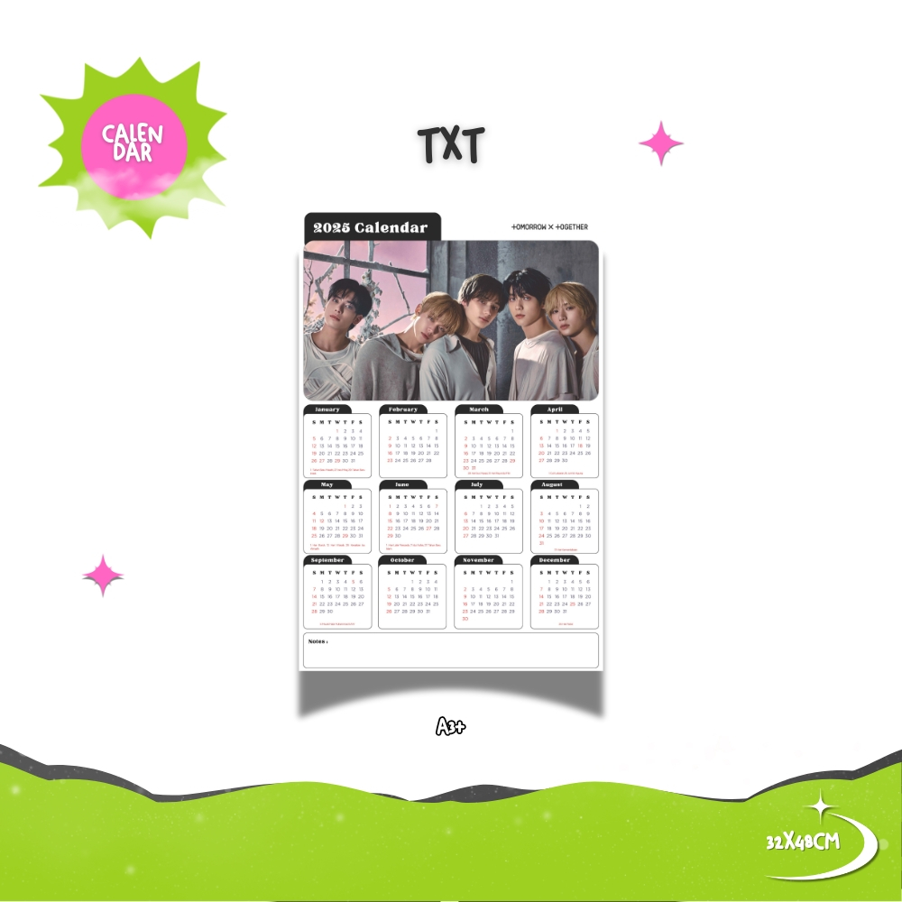

2025 KALENDER TXT KPOP + LAMINASI 2SISI GLOSSY IDOL KOREA BIAS MURAH UNOFFICIAL MOA YEONJUN SOOBIN BEOMGYU TAEHYUN HUENINGKAI READY STOCK !