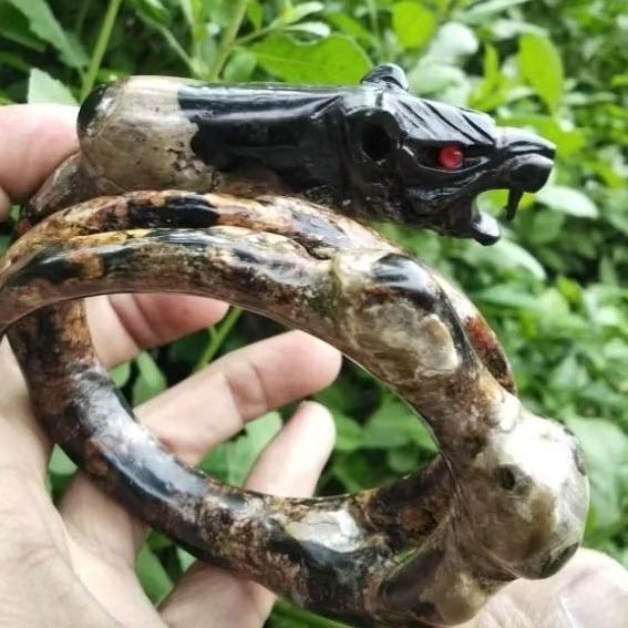 gelang akar Bahar bonggol bercabang ukir macan