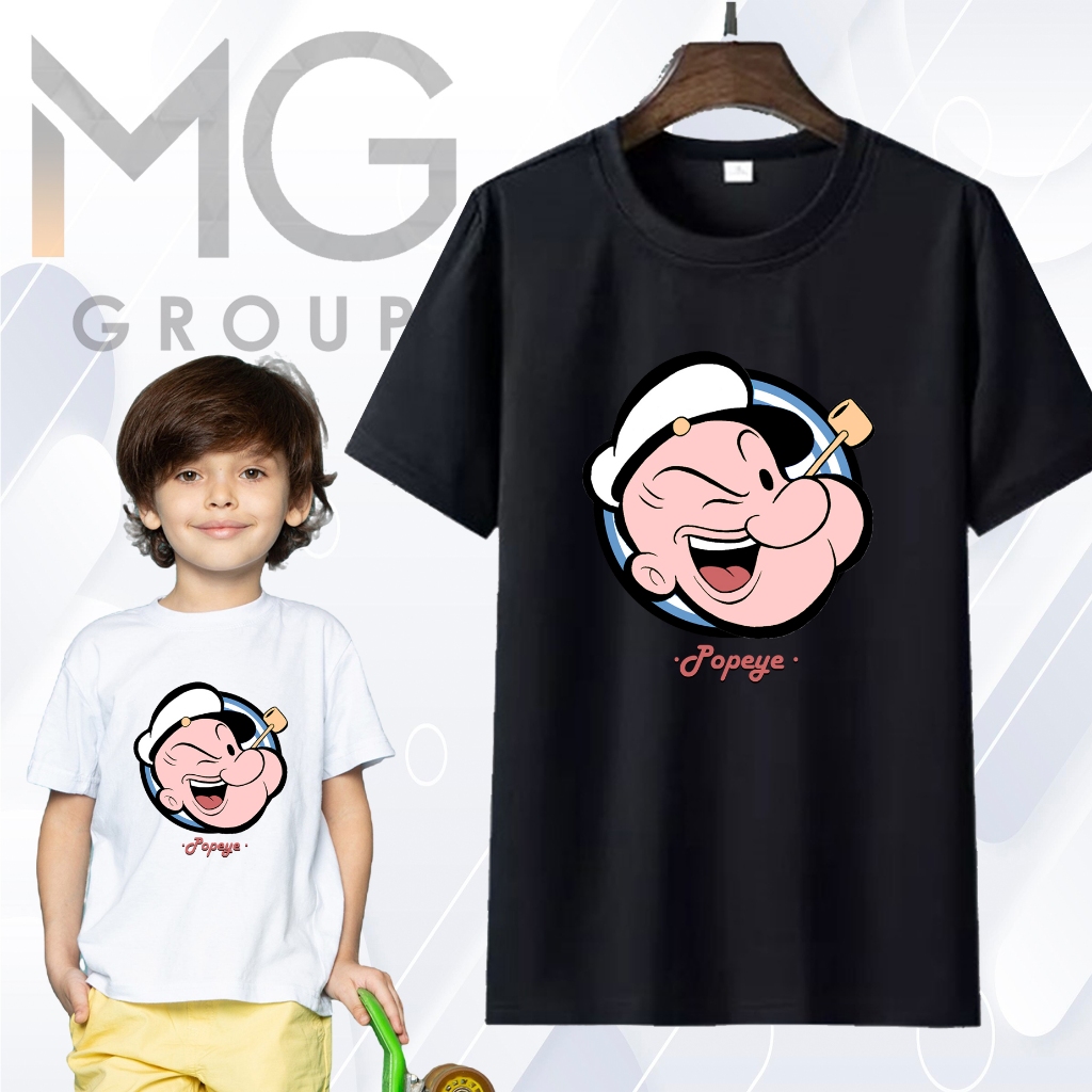 Mantap Grosir Kaos POPEYE The Sailor Man And OLIVE Cartoon Spinach Baju Popeye Nelayan Premium PY1-1