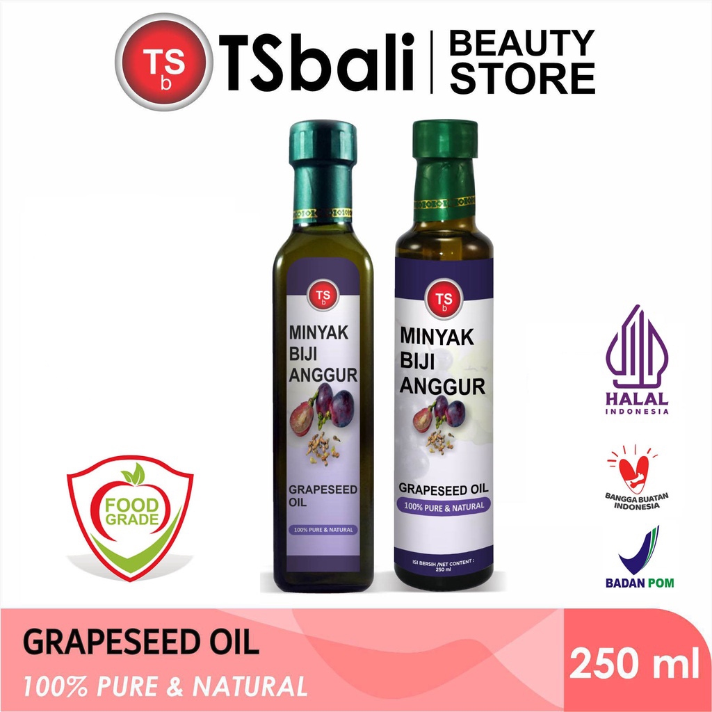 

Grapeseed Oil Minyak Biji Anggur Cold Pressed Unrefined Food Grade TSBali 100% Murni & Alami 250ML - TSb