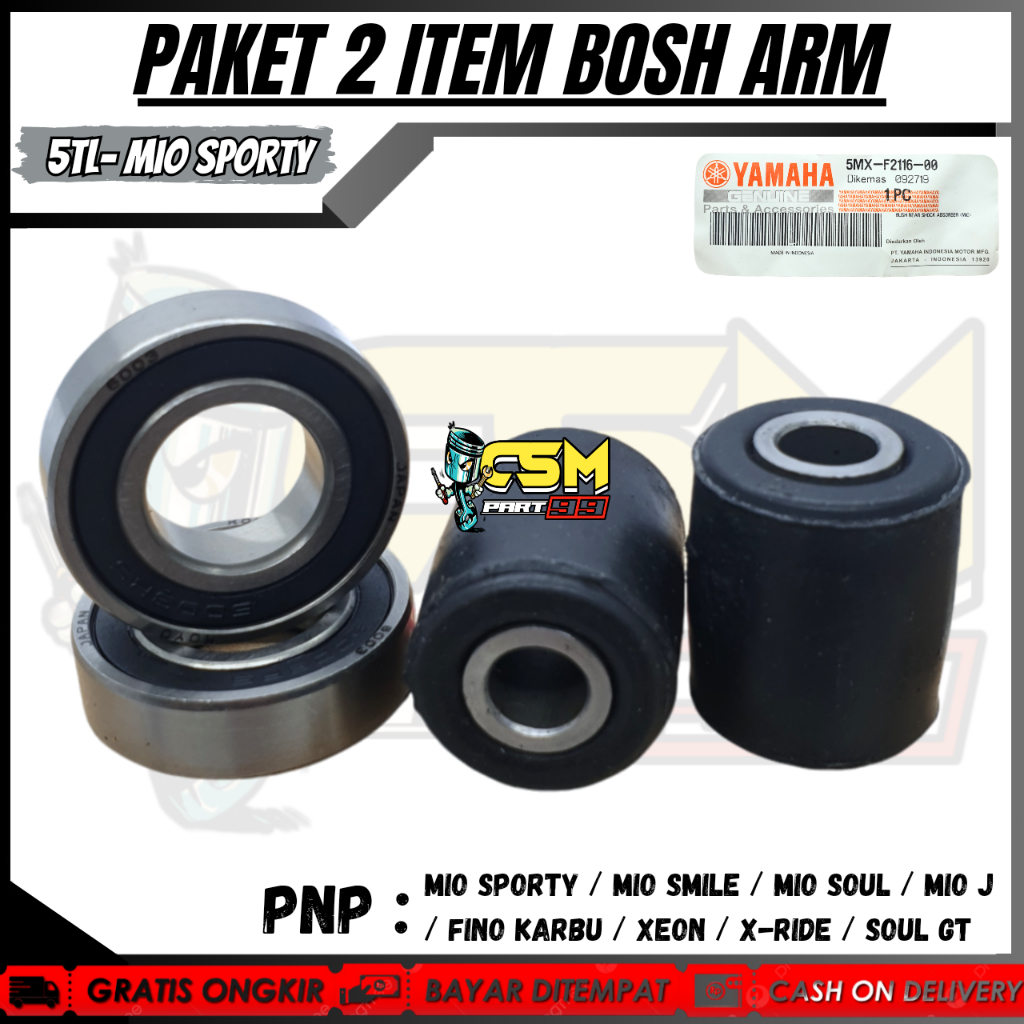 PAKET 2ITEM KARET MONTING MIO + BEARING 6003 MIO SPORTY / MIO SOUL / SMILE / NOUVO / XEON / FINO