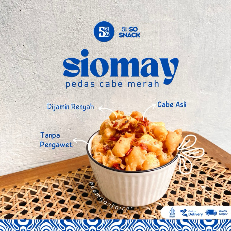 

SO SNACK Siomay Mini Kering Pedas - Standing Pouch - Cemilan Kalcer - Makanan Ringan