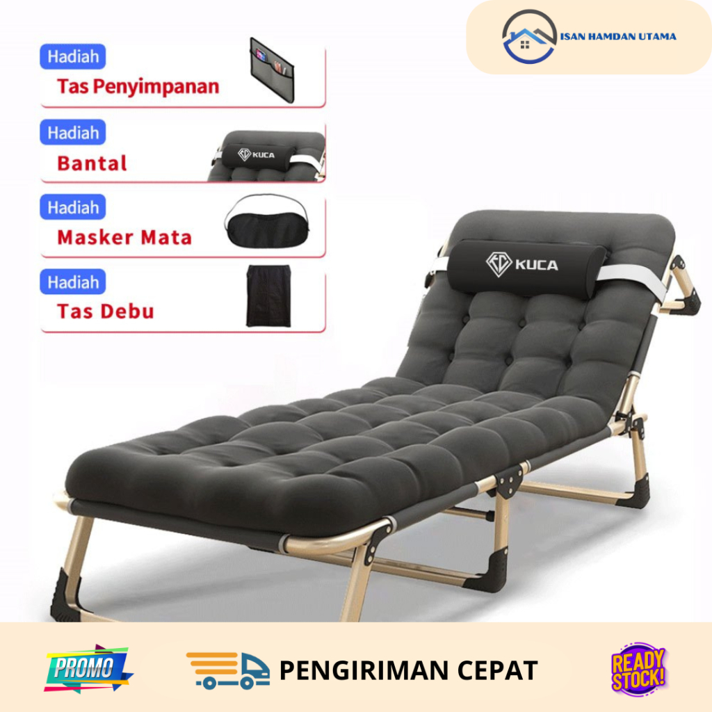 ISAN Kursi Lipat Folding Bed Ranjang Lipat Tempat Tidur Lipat Kursi Malas Minimalis
