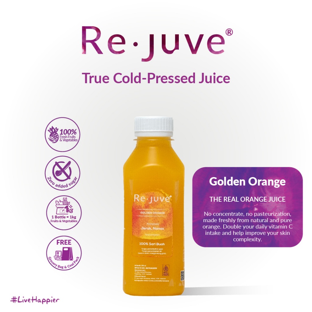 

Re.juve - Golden Orange 250 ml (Cold-Pressed juice/ jus)