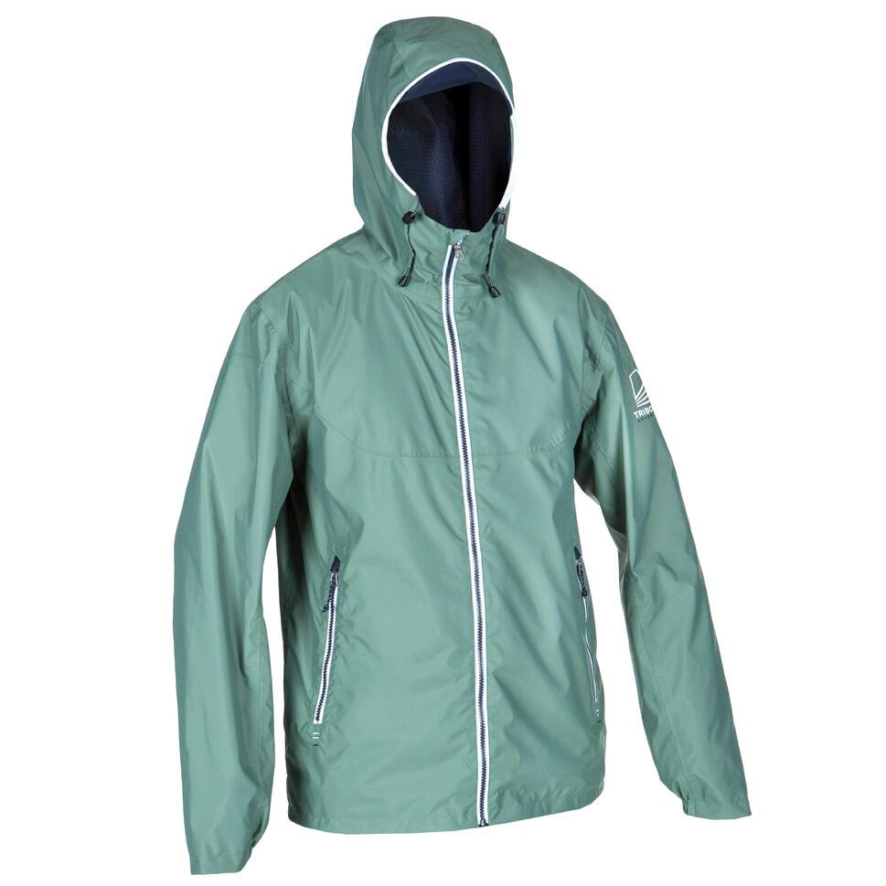 Decathlon TRIBORD Jaket Parka Berlayar Anti Air & Angin​ Pria Sailing​​ 100 Hijau Tosca - 8616325