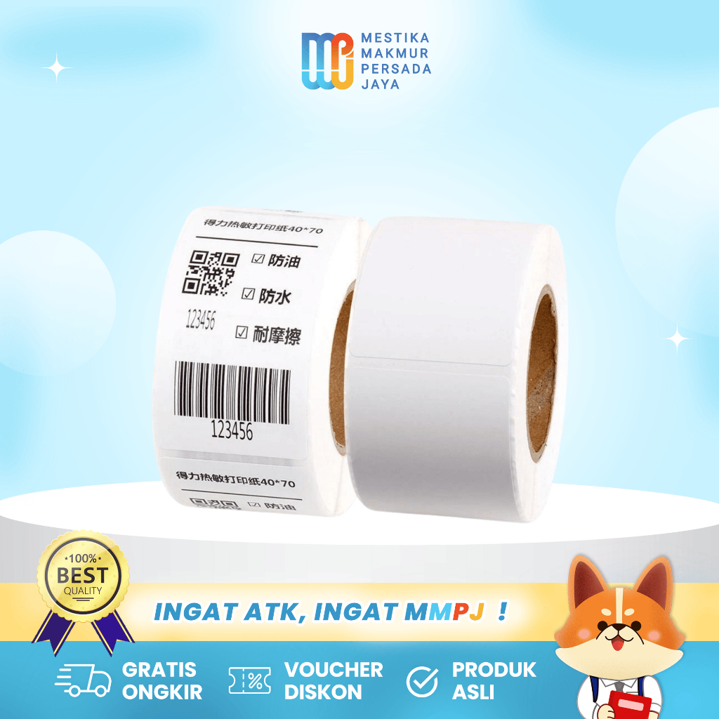 

Deli Kertas Label Thermal Struk Pembayaran Ukuran 40x70 mm