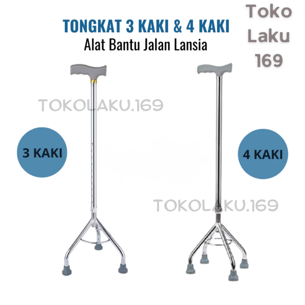 Tongkat Jalan Lansia/ Tongkat Kaki / Tongkat Lansia / Alat Bantu Jalan