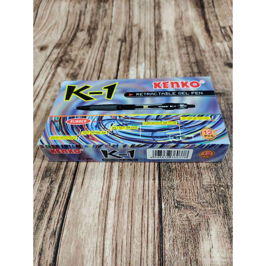 

~PACK~ pulpen kenko k-1 hitam, pulpen kenko k-1 biru, pulpen gel kenko