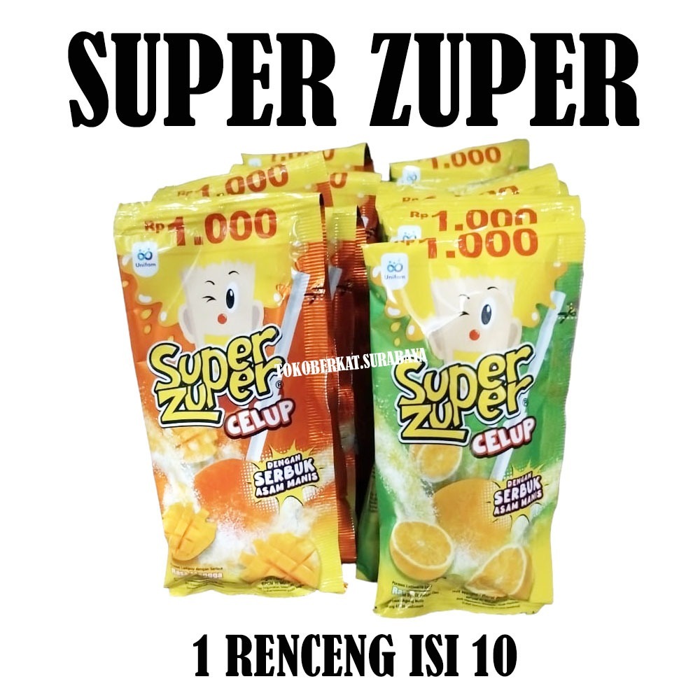 

PERMEN SUPER ZUPER CELUP RENCENG ISI 10