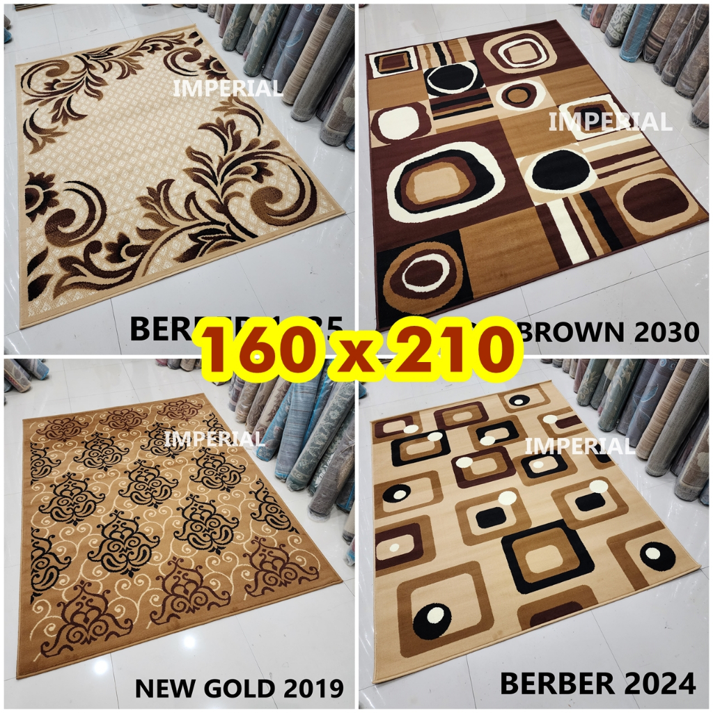 KARPET PERMADANI MODERNO uk. STANDAR 160 X 210 cm  BERBER NEW GOLD EARTHY TONE