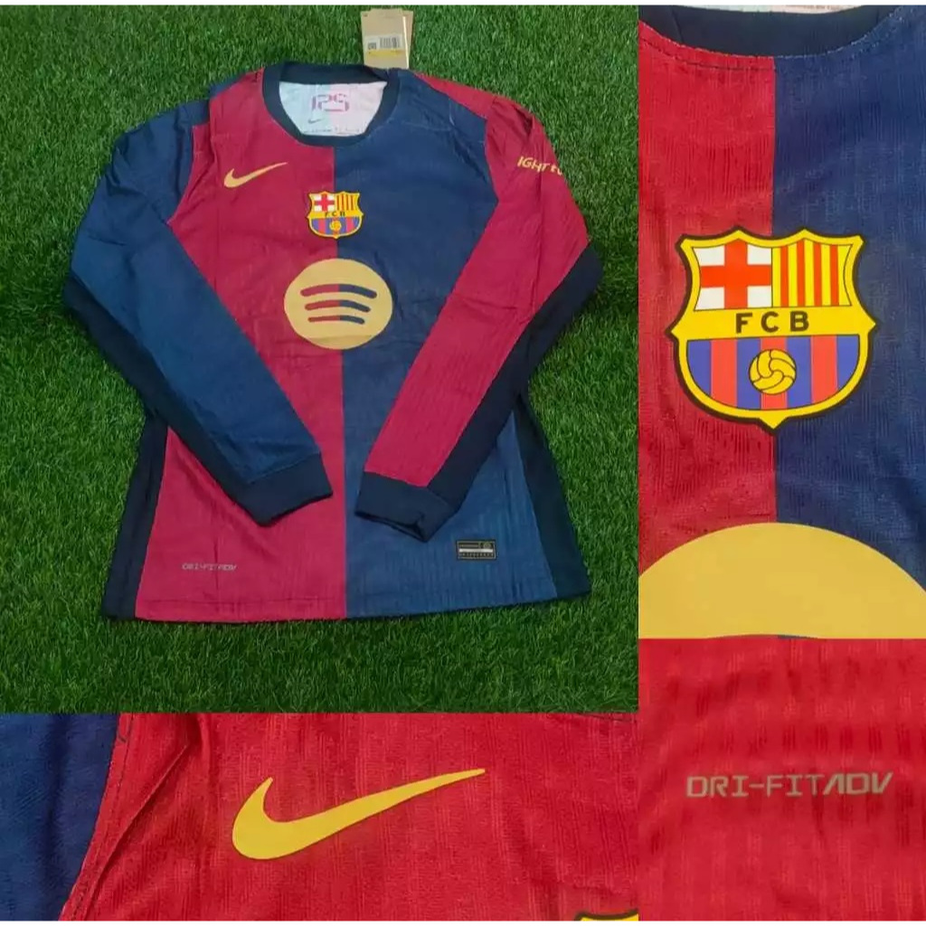 BARCELONA BARCA HOME PLAYER ISSUE JERSEY BAJU BOLA LONG SLEEVE LENGAN PANJANG PI 2024/2025 IMPORT