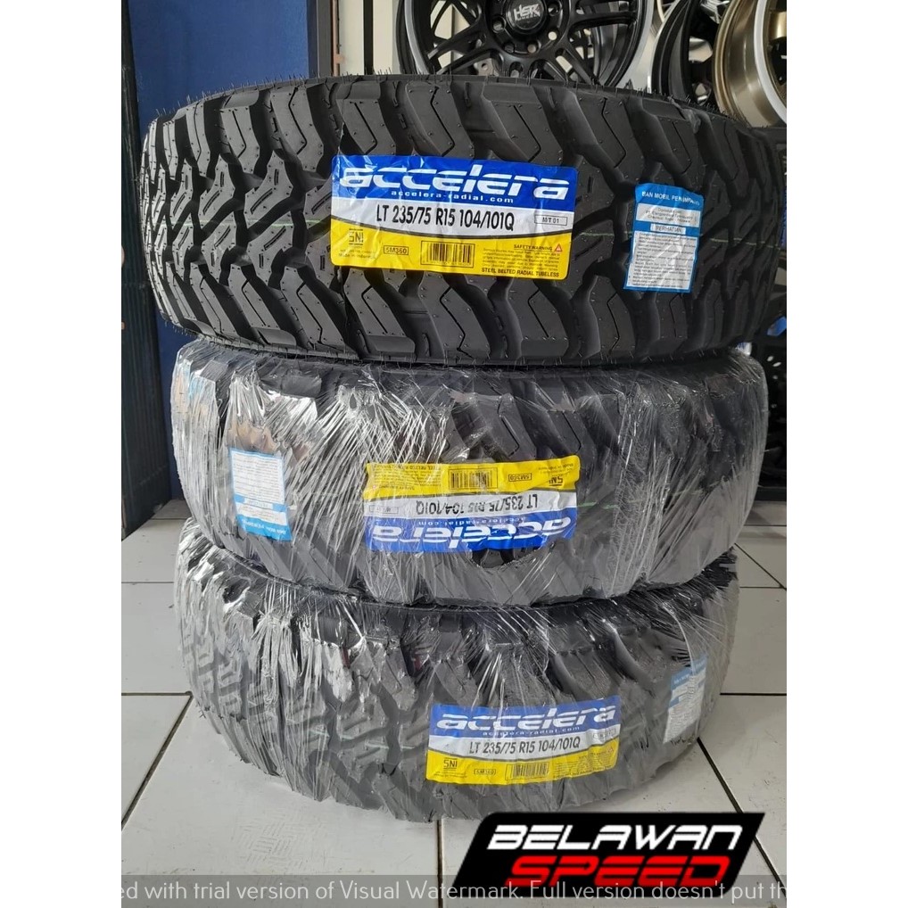 BAN MOBIL KEMBANG KASAR KEMBANG PACUL MERK ACCELERA M/T-01 UKURAN  235 75 R15 RING 15-