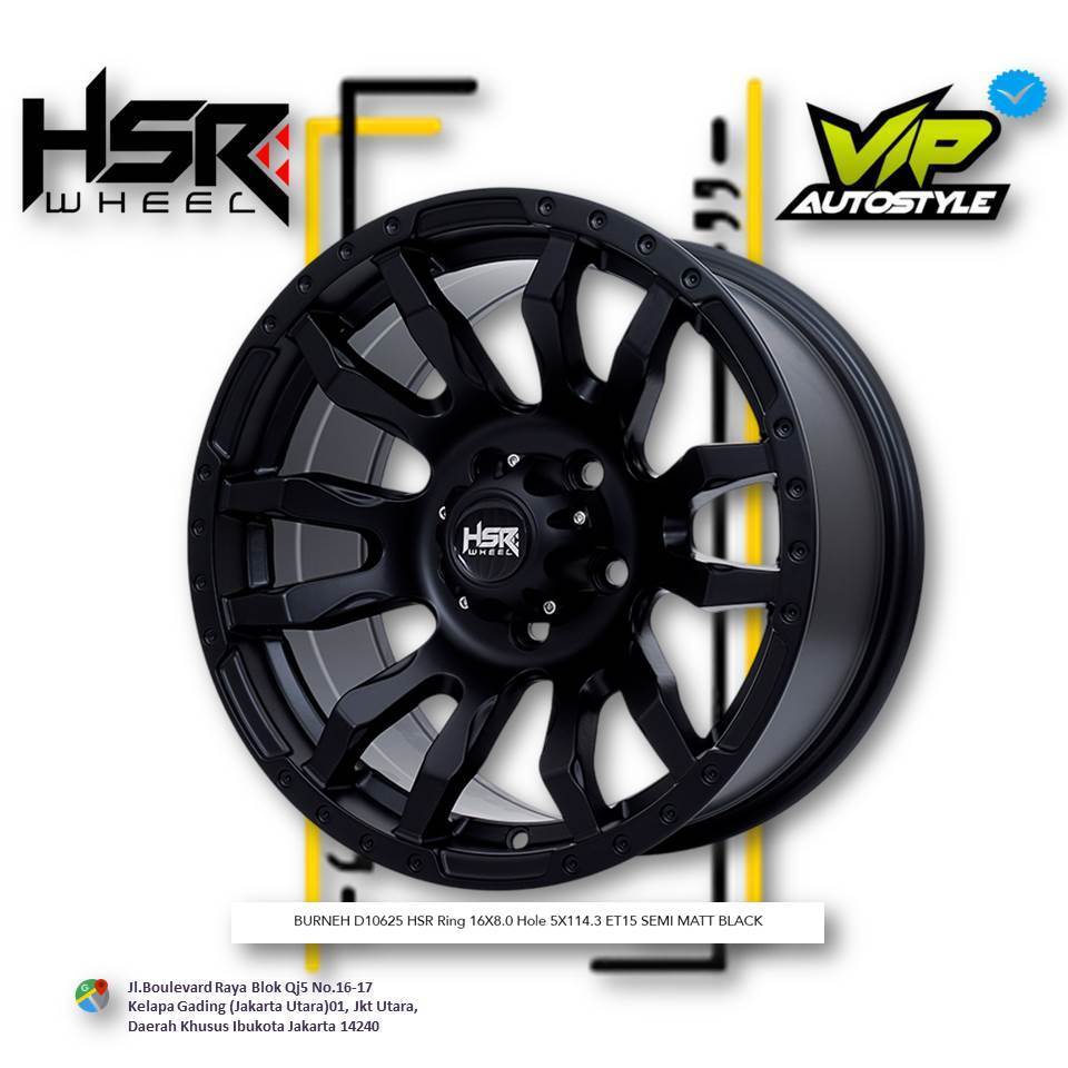 Velg Mobil Xtrail, Rush, Terios, Innova Ring 16 Semi Offroad - HSR BURNEH R16