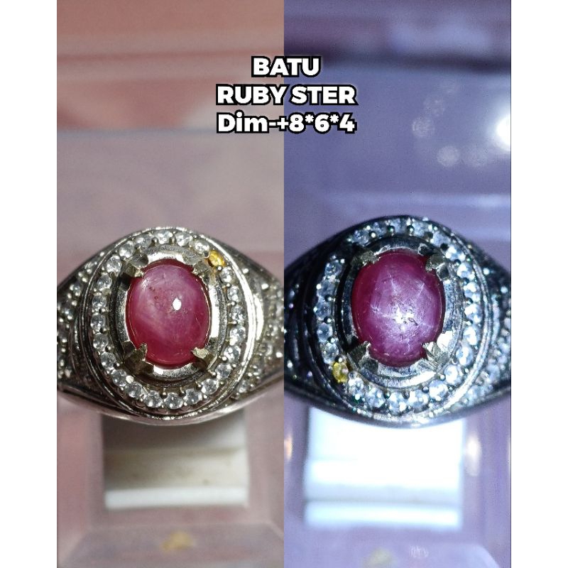 NATURAL BATU PERMATA RUBY STER TAJAM A32