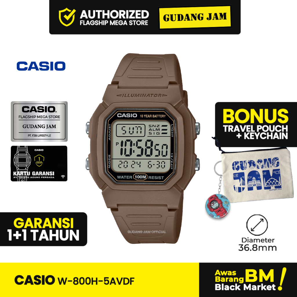 Jam Tangan Pria Jam Tangan Casio W-800H-5AVDF W-800H-5A W-800H SLF