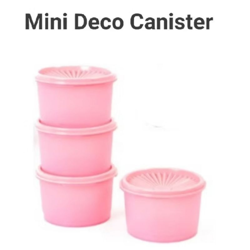 Promo Tupperware Mini Deco Canister 600ml 1Pc ECER SATUAN  warna pink toples plastik wadah cemilan t