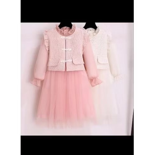 Dress rompi anak tutu "PINKY" 11/12th (COC NOV 0103)