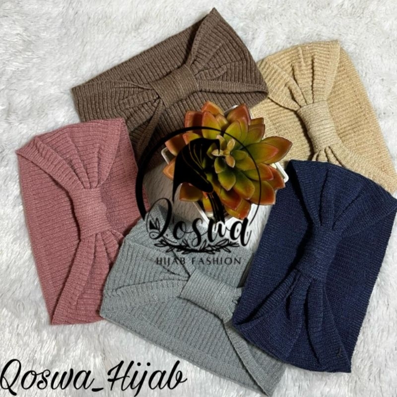 Ciput Bandana Bando Pita Dalaman Jilbab Kerudung Untuk Anak Dewasa Pita Rajut Satu Warna