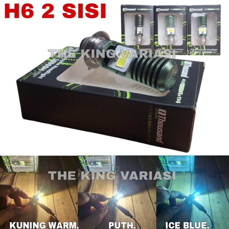 LAMPU UTAMA MOTOR SOKET H6 2 SISI PREMIUM/ LAMPU DEPAN MOTOR SOKET H6 ONETHAUSAND / LAMPU LED MOTOR 