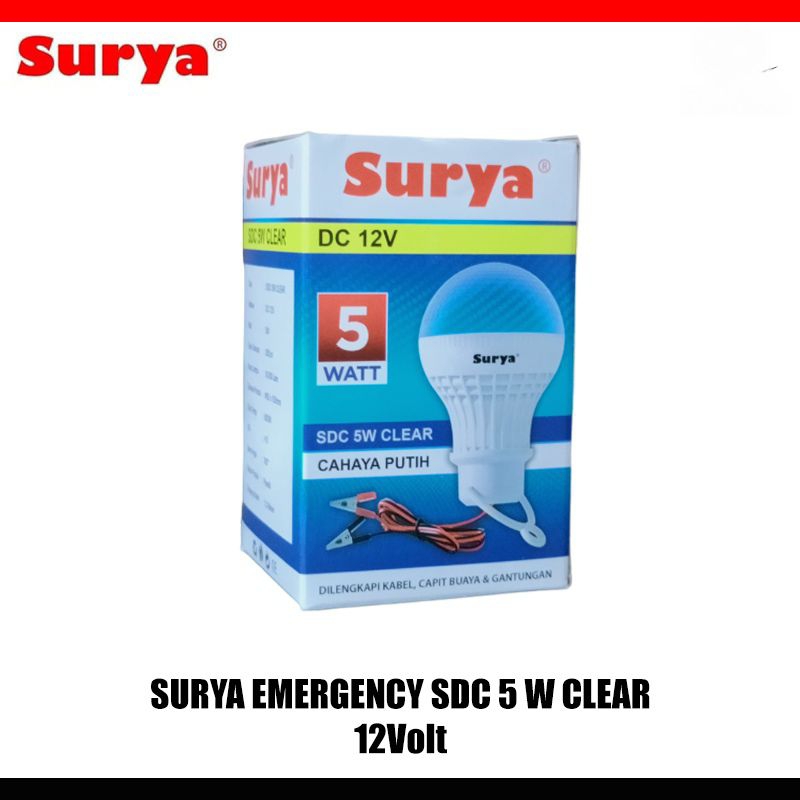 SURYA LAMPU EMERGENCY SDC 5 WATT BOHLAM LED DC 12V CAHAYA PUTIH LAMPU AKI / LAMPU SURYA SDC 5 WATT D