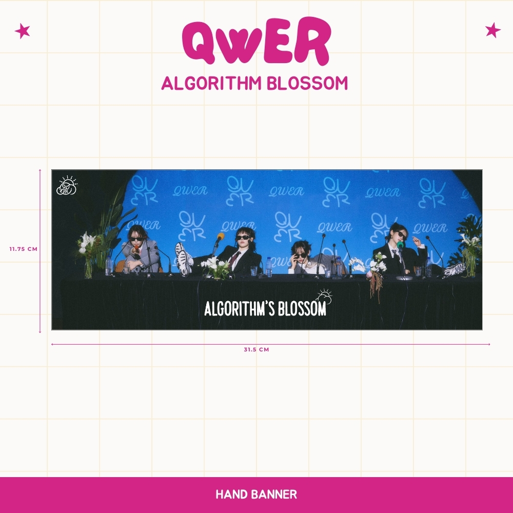 HAND BANNER QWER ALGORITHM BLOSSOM HANDBANNER (HARGA 1 PCS + LAMINASI 2SISI) TANDA TANGAN TTD KPOP I