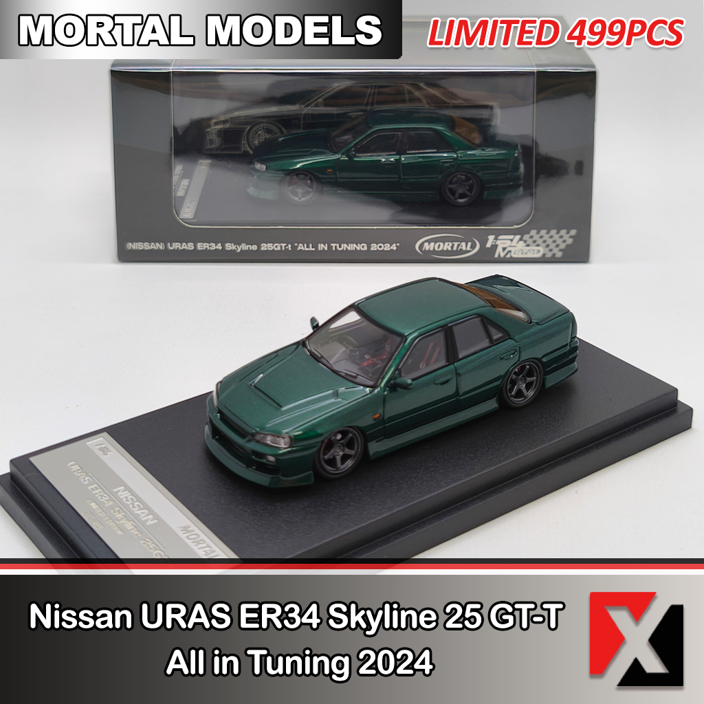 MORTAL 1:64 Nissan URAS ER34 Skyline 25GT-T All in Tuning 2024 Metallic Green