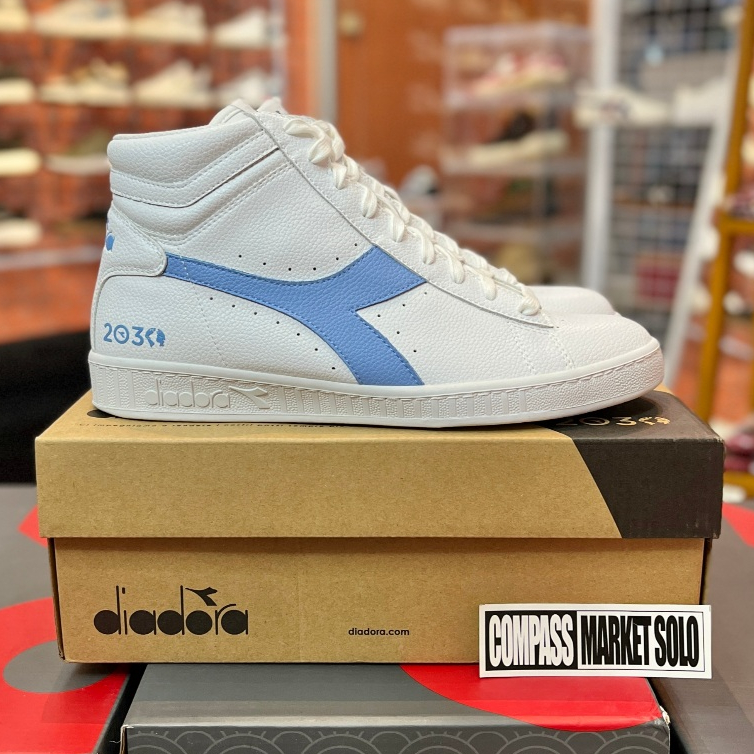 [ORIGINAL] DIADORA GAME L HIGH WHITE BLUE 2030 | SNEAKERS PRIA CASUAL DIADORA