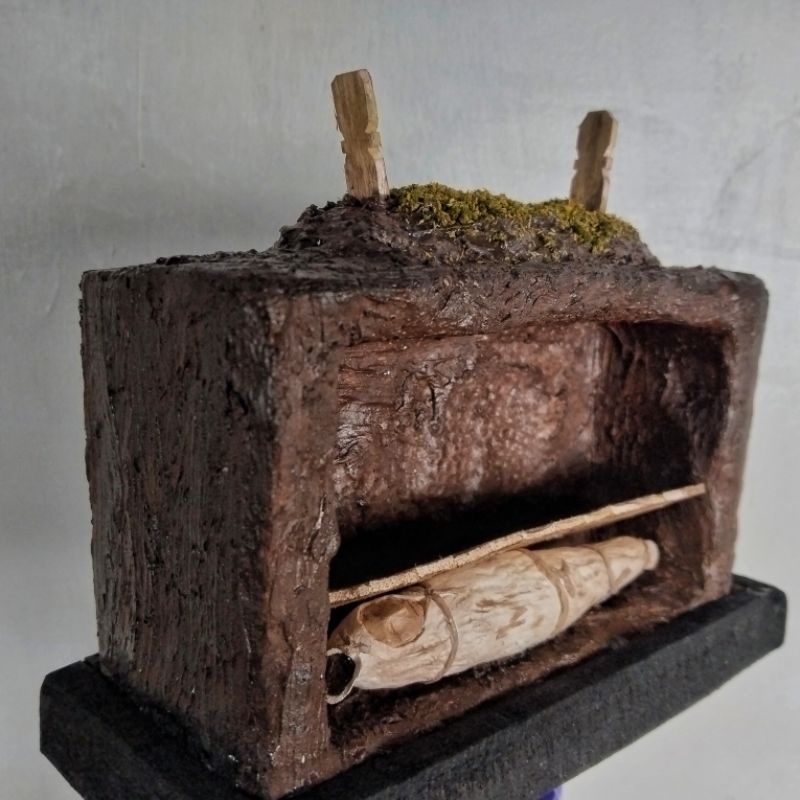 Doradoray_ Miniatur Pocong Kuburan 3D Hiasan Serem