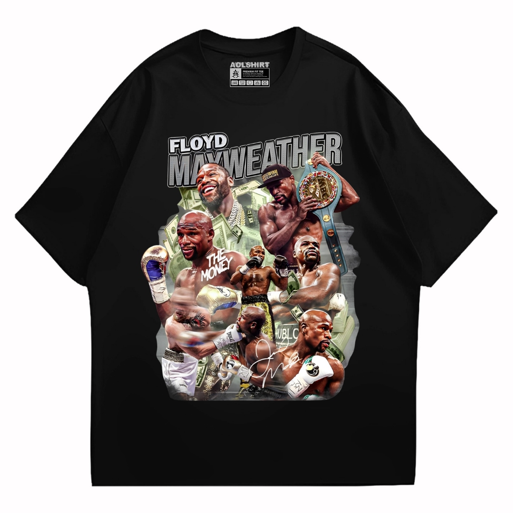 Aolshirt Floyd Mayweather Kaos Hitam Unisex 24s