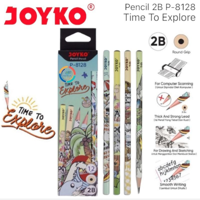 

Pensil 2B Joyko P-8128 Time to Explore Round Grip Pencils Graphite Lead Per Lusin ( 12 Pcs )