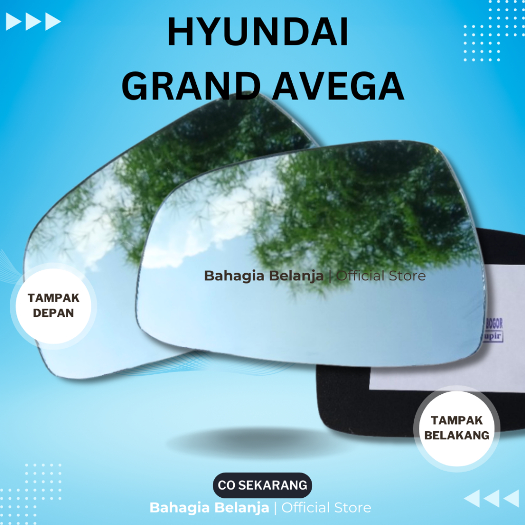 spion hyundai avega kanan kiri kaca spion hyundai grand avega kaca isi ulang cembung tanpa frame Kac