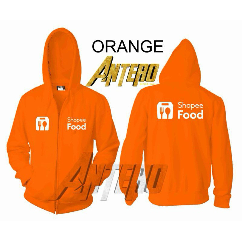 Jaket Sweater Hoodie Zipper ShopeFood // Driver Online / Harga Termurah / Kualitas Terbaik