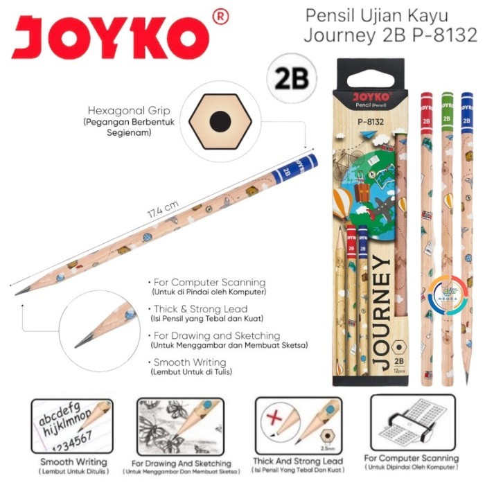 

Pensil Joyko 2B P-8132 Journey (1 box isi 12 pcs)