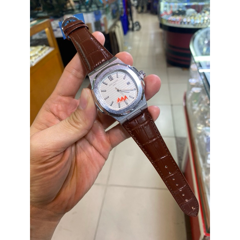 READY  Jam Tangan Pria / Cowok Patek Philip Leather Strap Kwalitas AAA