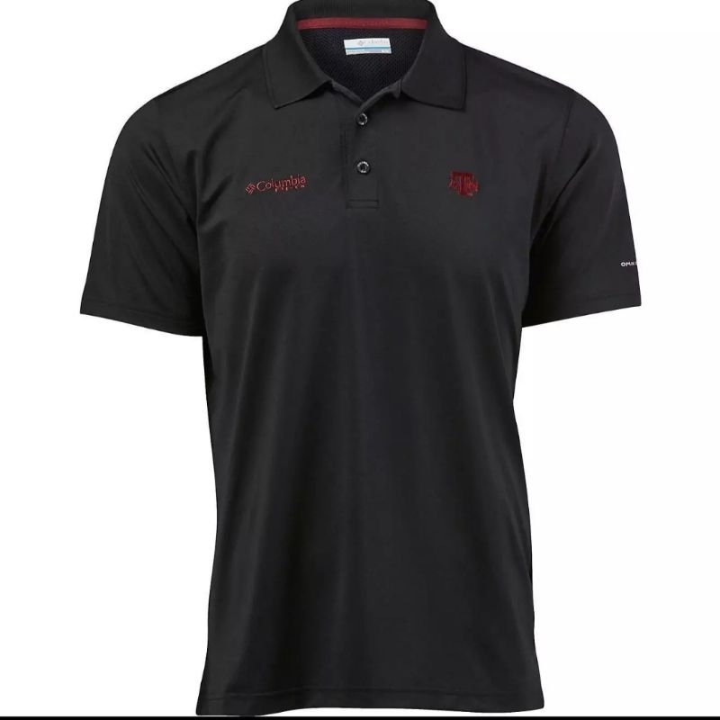 Columbia PFG Men's Polo Quickdry Shirt ~ Black ~ L Euro