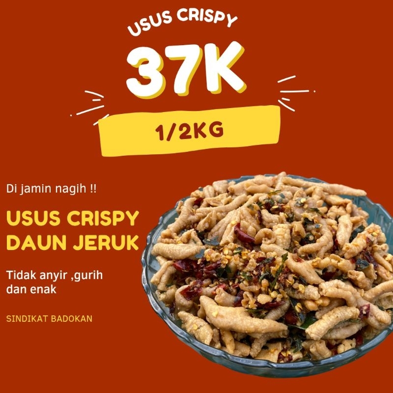 

kripik bayar di tempat keripik usus pedas daun jeruk 500gram premium sindikat badokan gurih