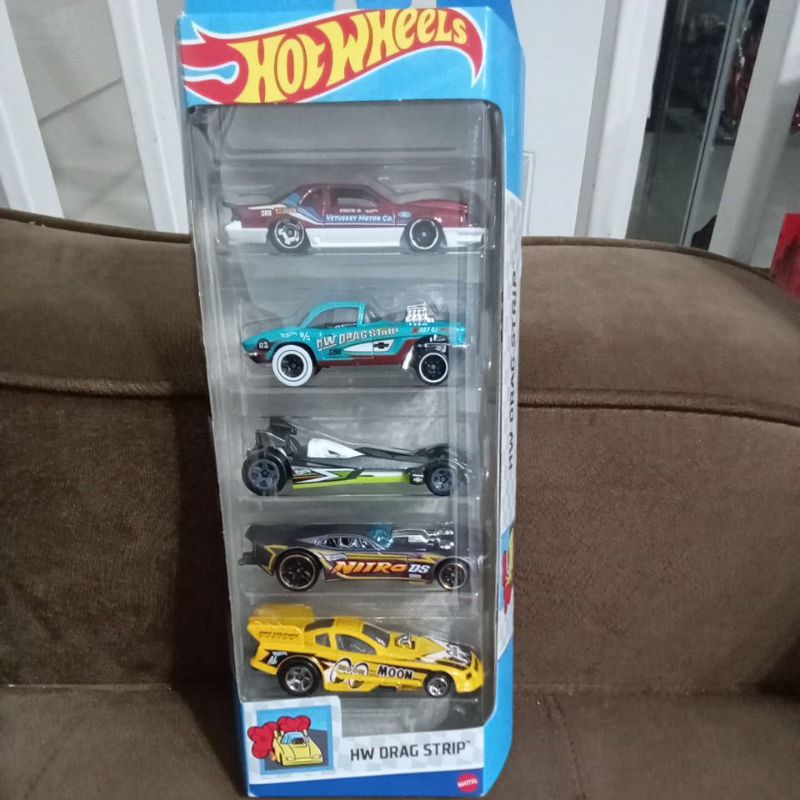 hw drag strip hotwheels set 1988 ford t-bird/1962 corvette gasser/hot wired/nitro doorslammer/mustan