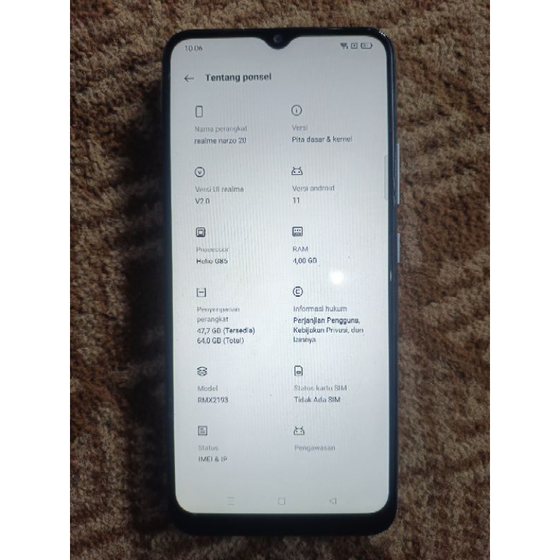 Lcd Realme Narzo 20 ori copotan (minus baca deskripsi)