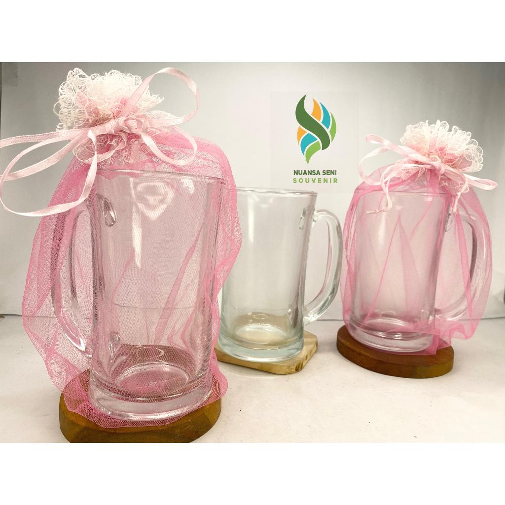 Souvenir Gelas Kaca Minum Gelas CL Jumbo Gelas Slim Gagang Kaca Gelas Jus Kaca Bening Polos