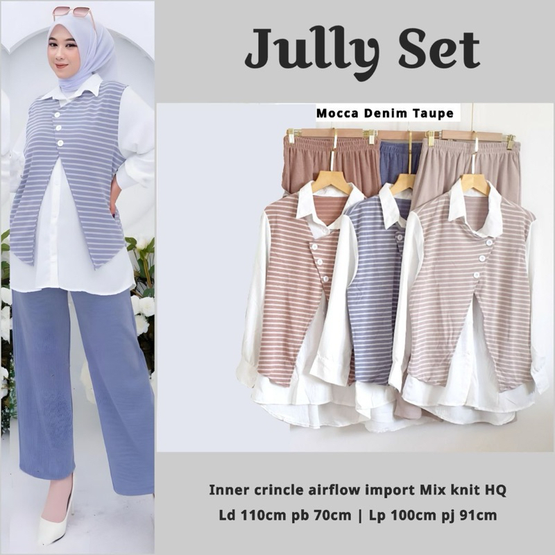 JULY SET BY MAURI BTC SOLO SET WANITA ELEGAN BAHAN KNIT LEMBUT NYAMAN