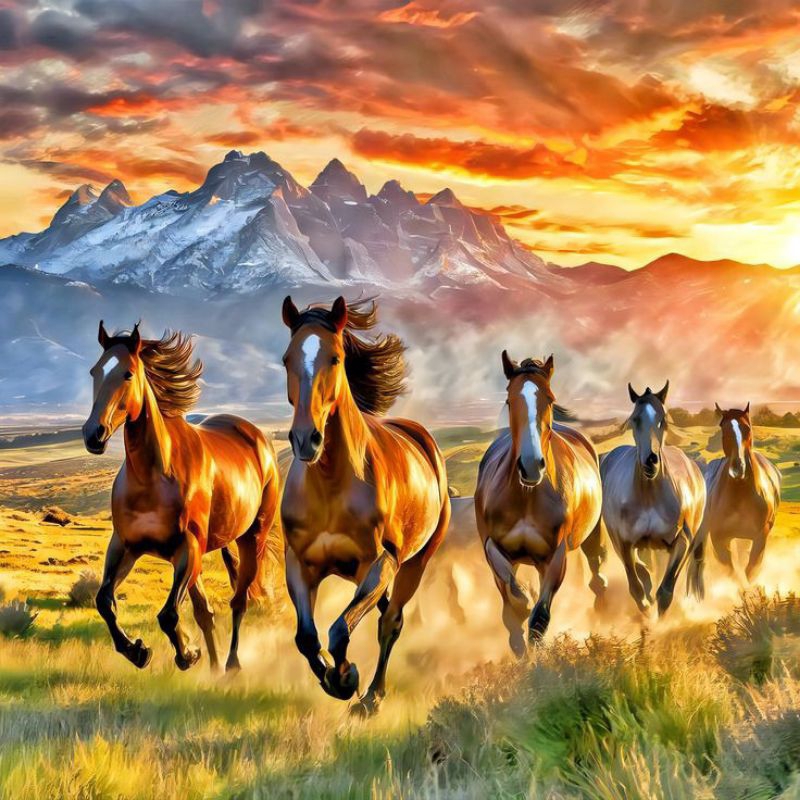 hiasan dingding poster jumbo ready kuda01 terkini