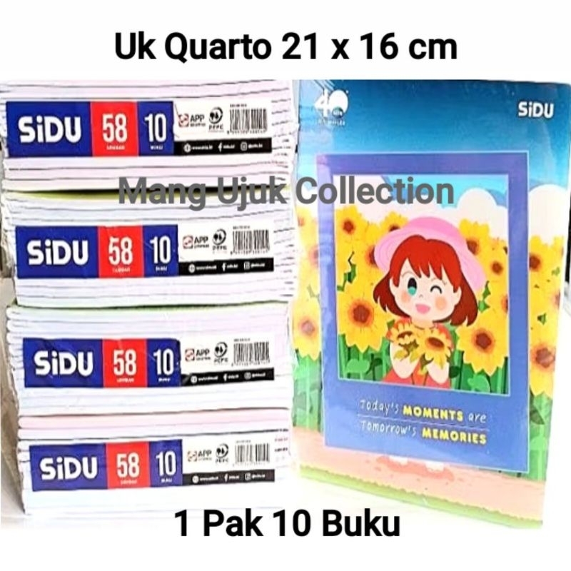 

Buku tulis SIDU 58 lembar 1 pak isi 10 buku