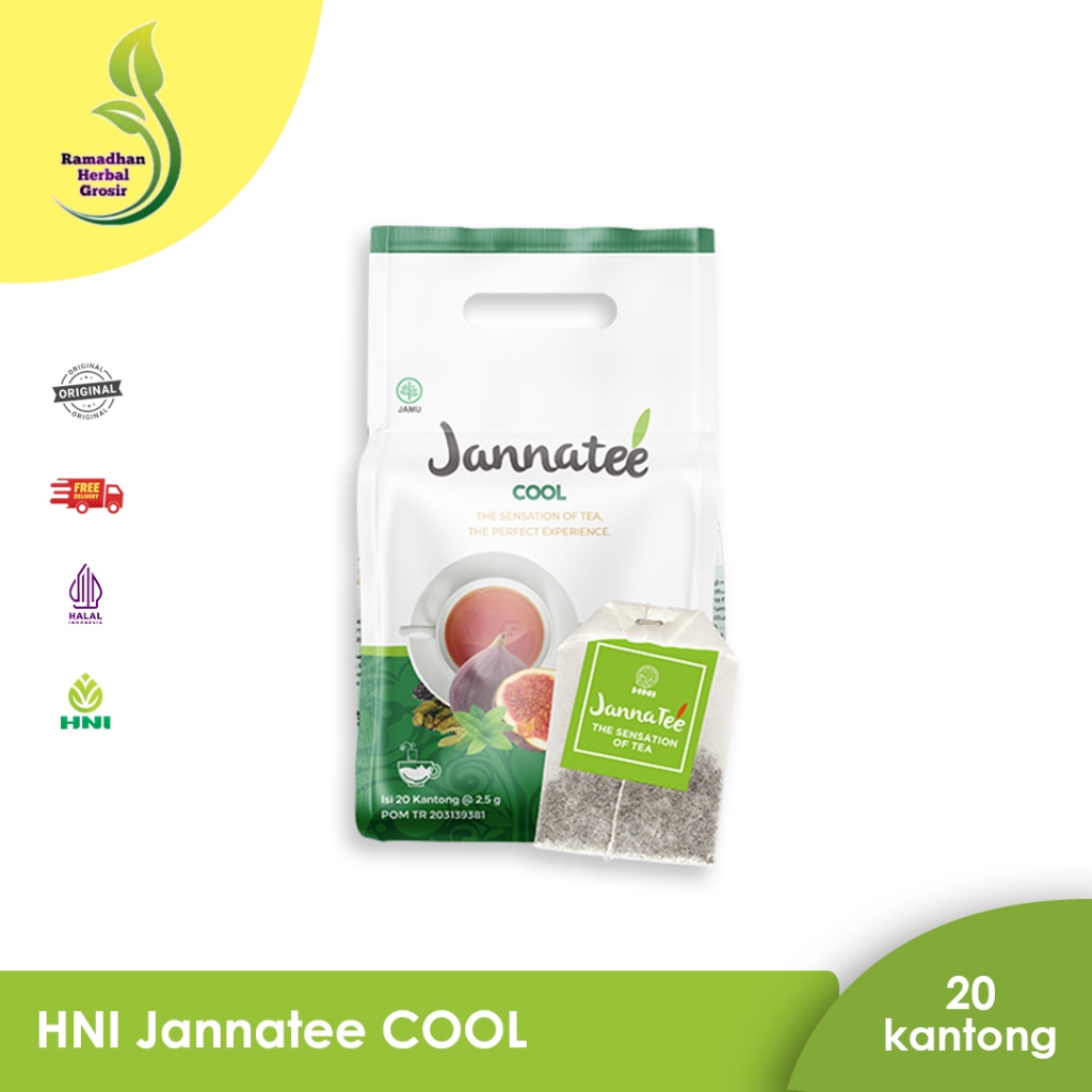 

HNI Jannatee Cool ORIGINAL Teh Herbal Sensasi Menyegarkan dan Melegakan Tenggorokan isi 20 kantong