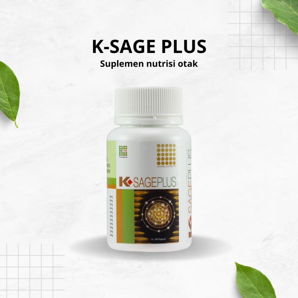 K SAGE Plus Original K-Link (1 Botol Isi 30 Kapsul) Suplemen untuk Mendukung Kesehatan Otak