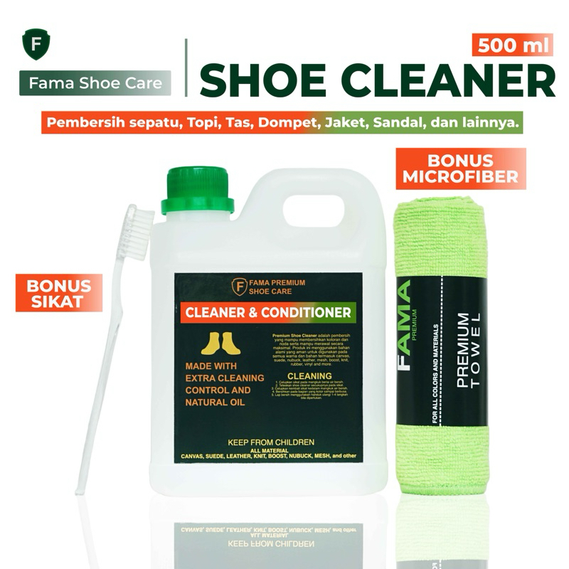 Fama Shoe Care - Shoe Cleaner 500Ml - Bonus Lap+Sikat Detailing - Fama Shoe Cleaner-Shoes Cleaner