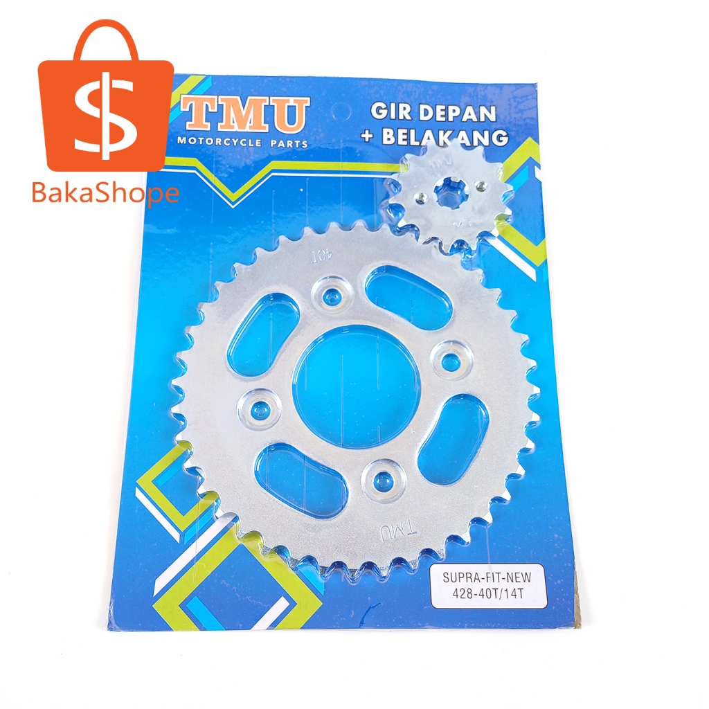 Gear Gir Paket 428 40T 14T Honda Supra Fit New Supra X 125 Karisma